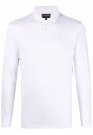 Emporio Armani logo-print long-sleeved polo top - Bianco