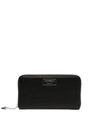 Emporio Armani logo-stamp zip-around wallet - Nero