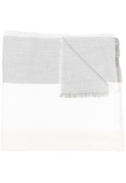 Emporio Armani tonal-stripe scarf - Bianco