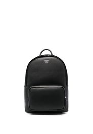 Emporio Armani logo-print leather backpack - Nero