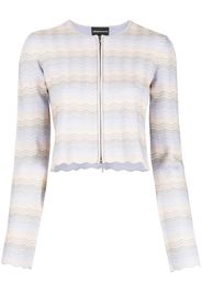 Emporio Armani zigzag-pattern cropped jacket - Viola