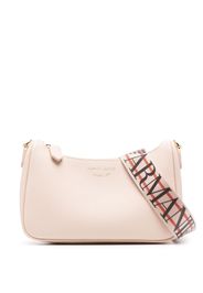 Emporio Armani engraved-logo faux-leather shoulder bag - Rosa