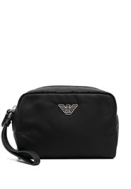 Emporio Armani logo-plaque make up bag - Nero