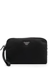 Emporio Armani Trousse make up con placca logo - Nero