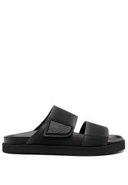 Emporio Armani debossed-logo touch-strap slides - Nero