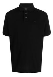 Emporio Armani logo-embroidered cotton polo shirt - Nero