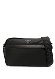 Emporio Armani enamelled logo-plaque crossbody bag - Nero