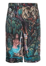 Endless Joy Goa Gajah silk bermuda shorts - Nero