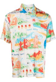 Endless Joy Far Away Places printed short-sleeve shirt - Bianco