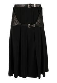 Enfants Riches Déprimés box-pleated belted midi skirt - Nero