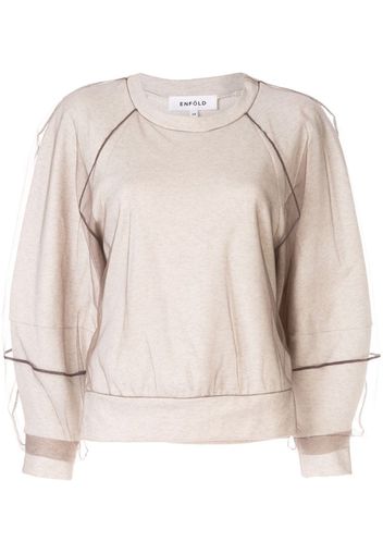 tulle overlay sweatshirt