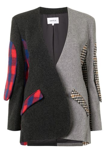 patchwork oversized blazer