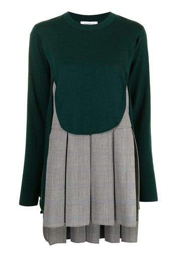 Enföld panelled fine-knit layered jumper - Verde