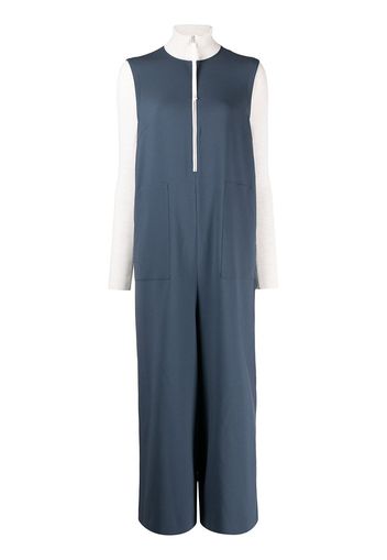Enföld high-neck two-tone jumpsuit - Blu