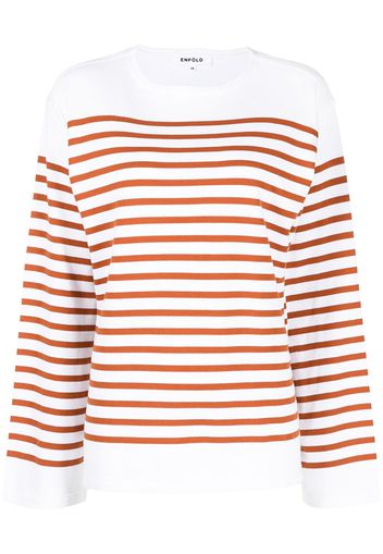 Enföld stripe print sweatshirt - Bianco