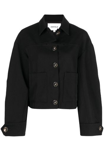 Enföld wide-sleeve wool jacket - Nero