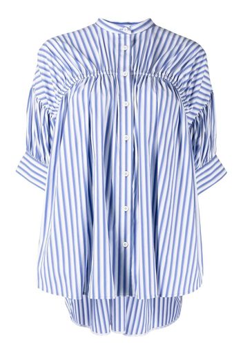 Enföld striped hi-low hem shirt - Blu