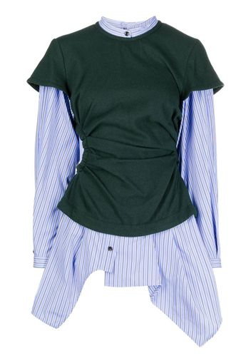 ENFÖLD layered striped shirt - Verde