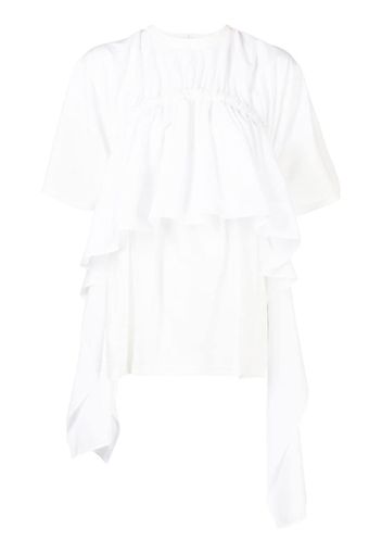 Enföld asymmetrical ruffled top - Bianco