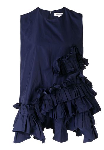 Enföld ruffle-hem top - Blu