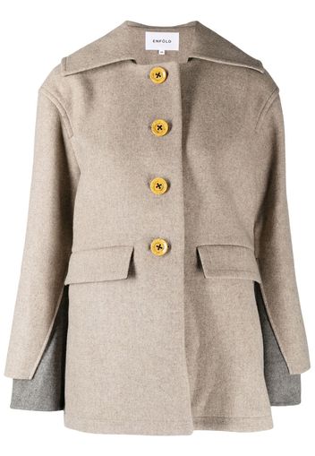 Enföld straight-hem coat - Marrone