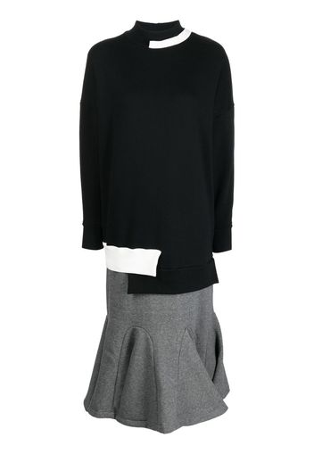 Enföld layered-design midi dress - Nero