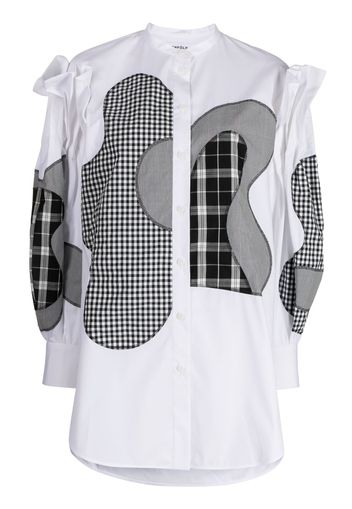 Enföld Camicia con design patchwork - Bianco