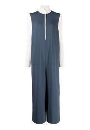 Enföld high-neck two-tone jumpsuit - Blu