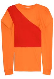 Enföld colour-block asymmetric cotton blouse - Arancione