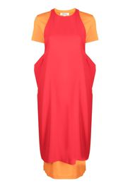 Enföld overlapping-panel shift midi dress - Rosso