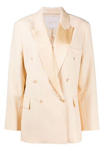 double-breasted peaked lapel blazer