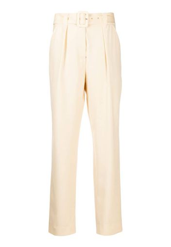 belted straight leg trousers