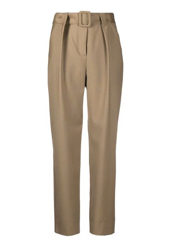 belted cropped leg trousers