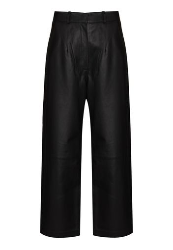 wide-leg leather trousers