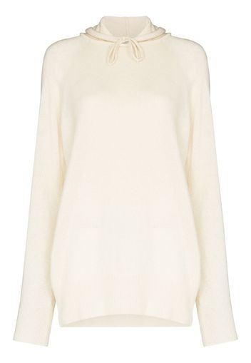 Envelope1976 knitted drawstring oversized hoodie - Bianco