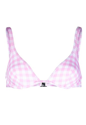 EPHEMERA gingham check-pattern bikini top - Bianco