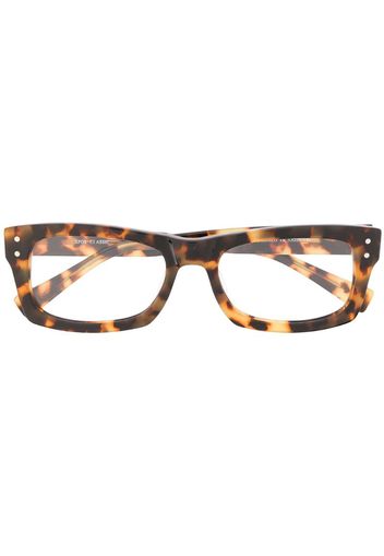 tortoiseshell-effect rectangular-frame glasses