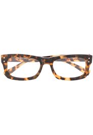 tortoiseshell-effect rectangular-frame glasses