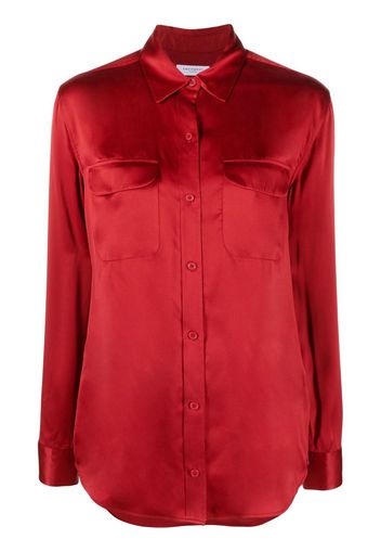 Equipment Signature silk long-sleeve shirt - Rosso