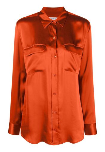 Equipment long-sleeve silk shirt - Arancione