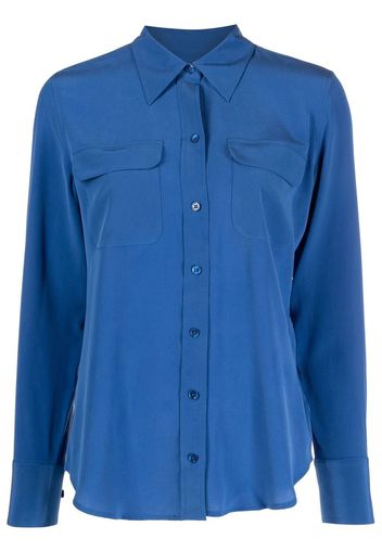 Equipment long-sleeve silk shirt - Blu