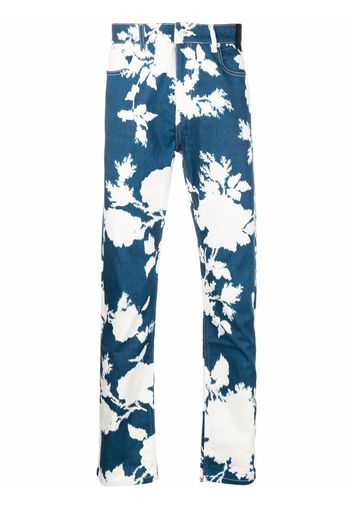 Erdem floral-print straight jeans - Blu