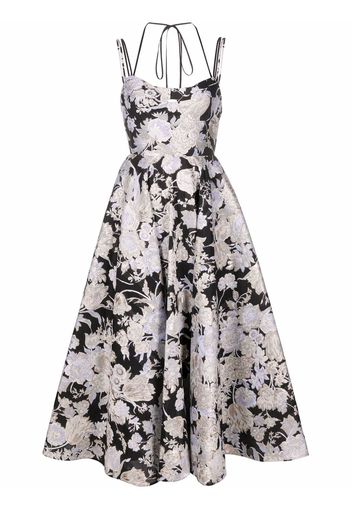 Erdem Rea floral-jacquard flared dress - Nero