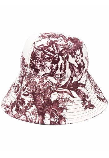 Erdem floral-print bucket hat - Bianco