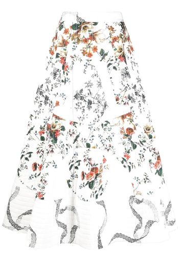 Erdem Judith floral midi skirt - Bianco