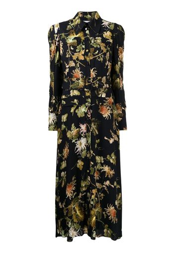 Erdem floral-print shirt dress - Nero