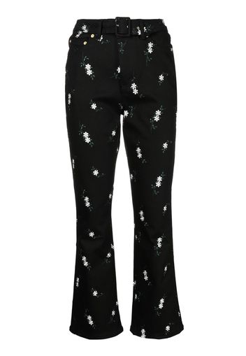 Erdem cropped floral-print trousers - Nero