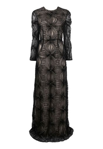 Erdem bead-embellished tulle-panel gown - Nero