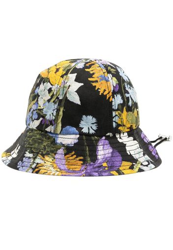 Erdem Cappello bucket a fiori - Nero