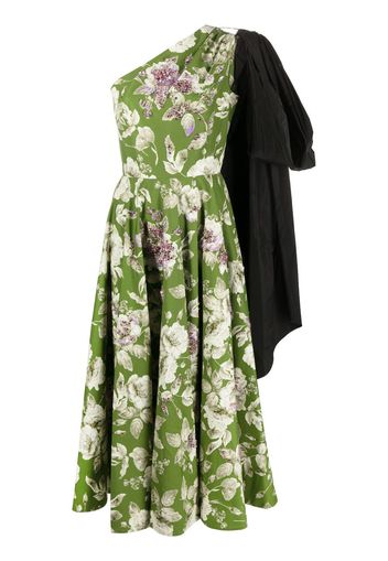Erdem asymmetric floral-print midi dress - Verde